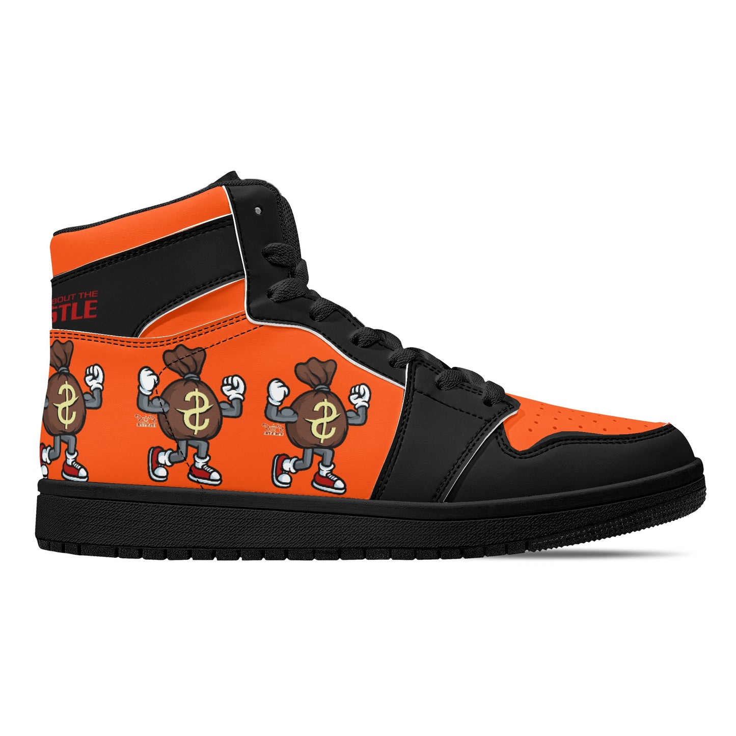 T.T.D (Ten Toes Down) Mens DarkOrange/Black High Top Leather Star Kicks