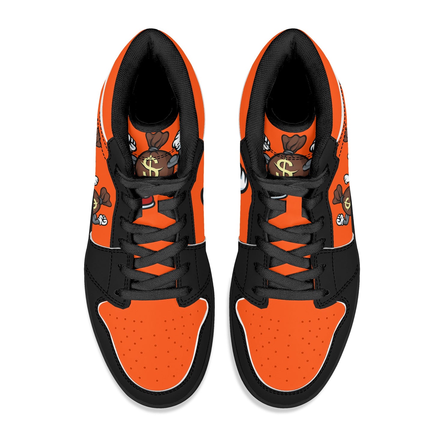 T.T.D (Ten Toes Down) Mens DarkOrange/Black High Top Leather Star Kicks