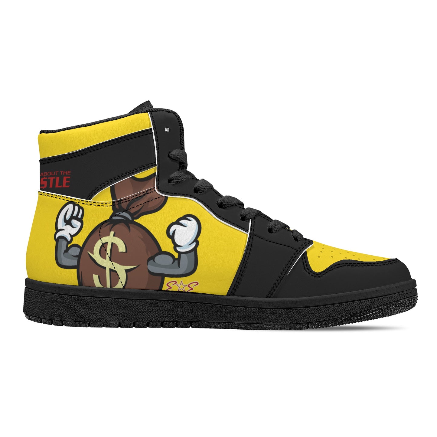 T.T.D (Ten Toes Down) Mens Gold/Black High Top Leather Star Kicks