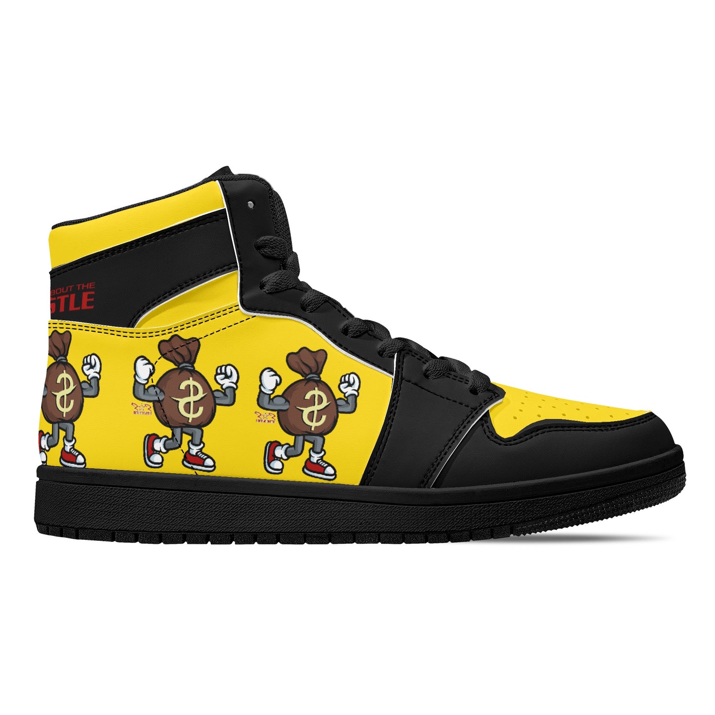 T.T.D (Ten Toes Down) Mens Gold/Black High Top Leather Star Kicks