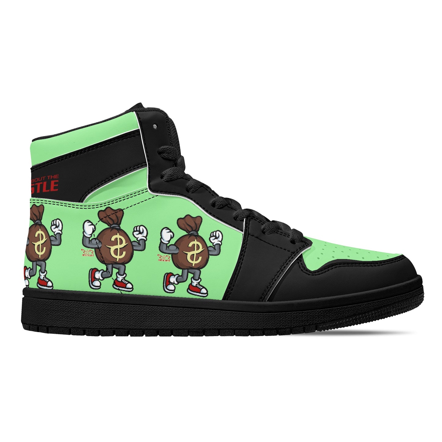 T.T.D (Ten Toes Down) Mens MintGreen/Black High Top Leather Star Kicks