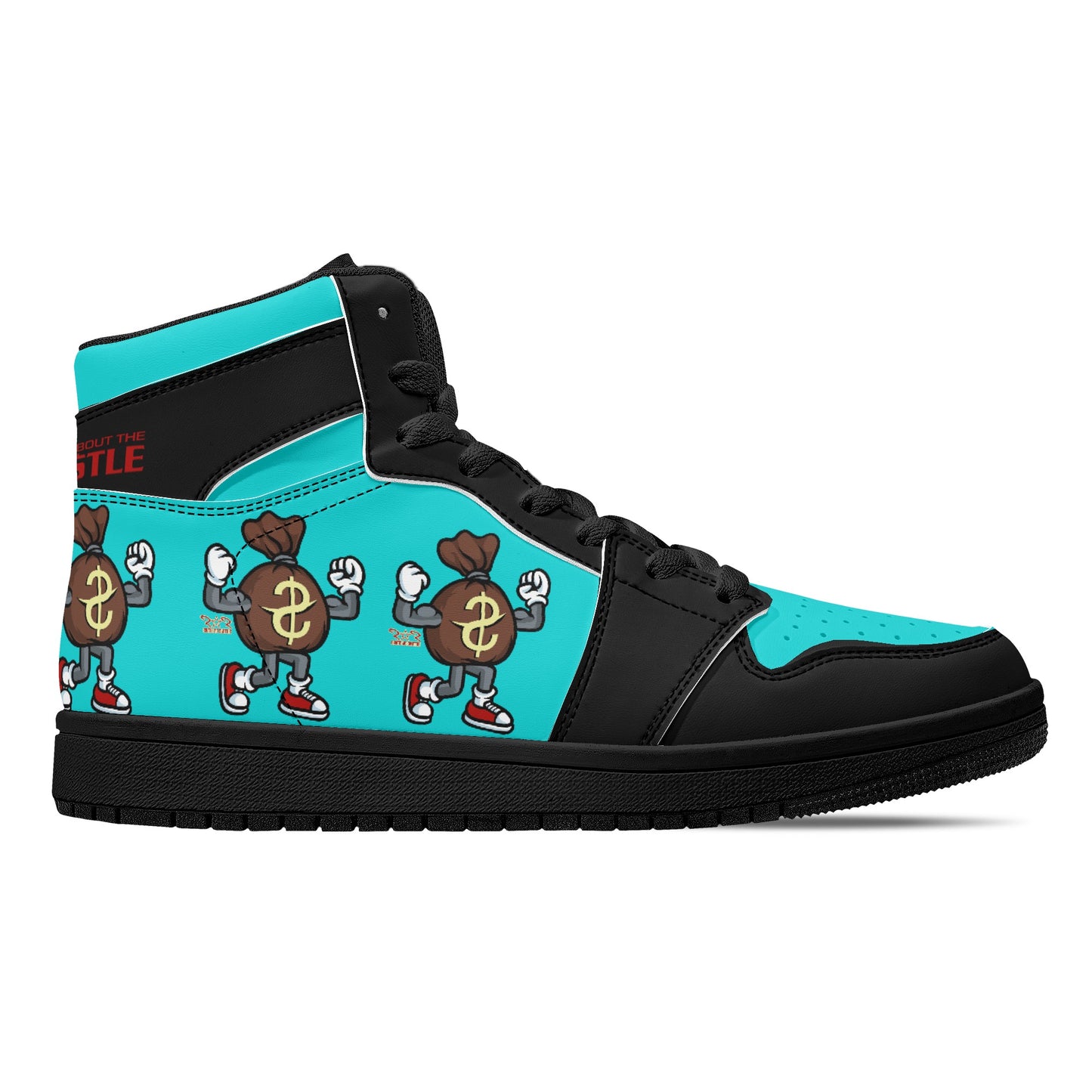 T.T.D (Ten Toes Down) Mens Turquiose/Black High Top Leather Star Kicks