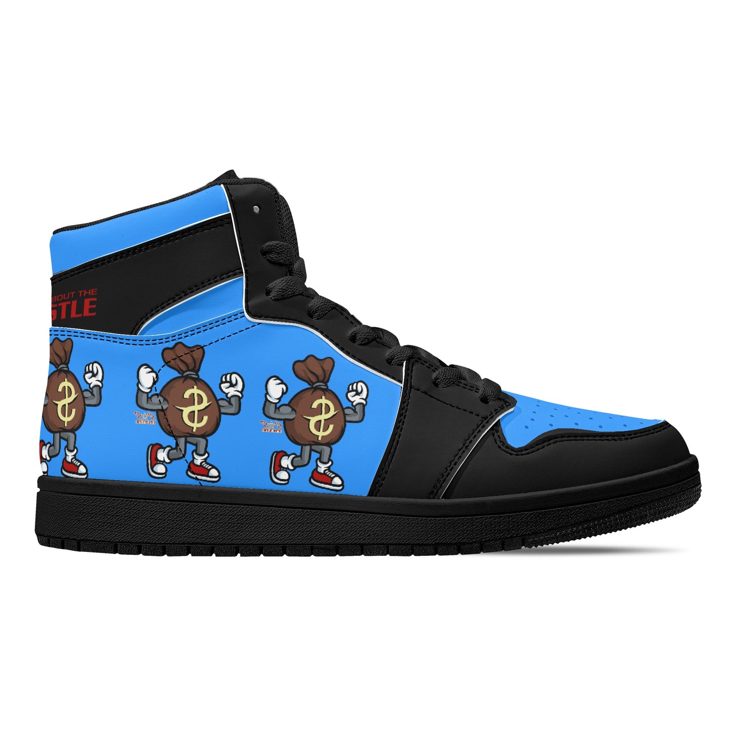 T.T.D (Ten Toes Down) Mens Blue/Black High Top Leather Star Kicks