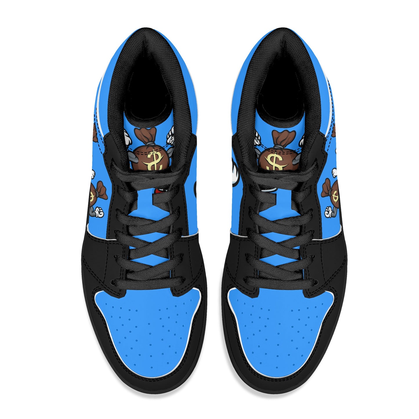 T.T.D (Ten Toes Down) Mens Blue/Black High Top Leather Star Kicks