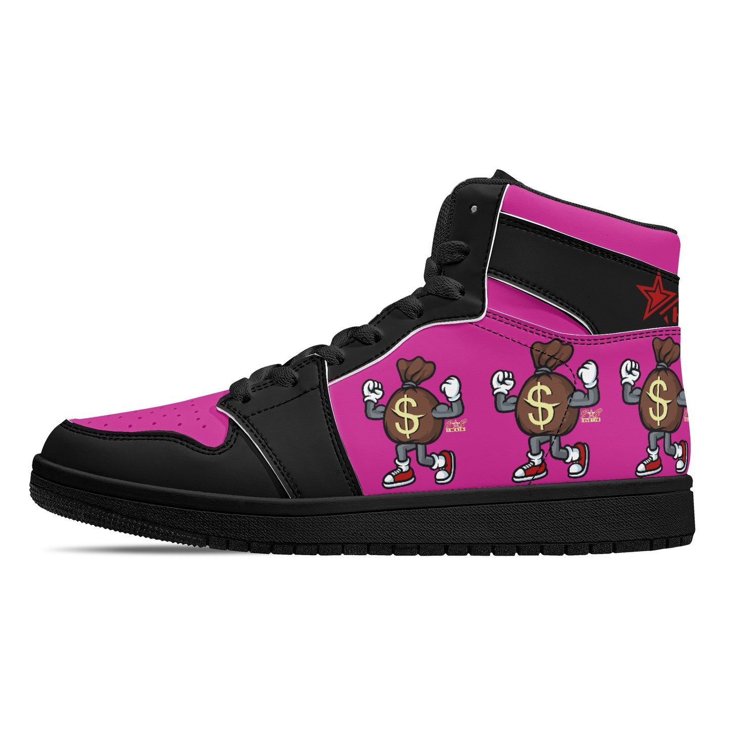 T.T.D (Ten Toes Down) Mens Purple/Black High Top Leather Star Kicks