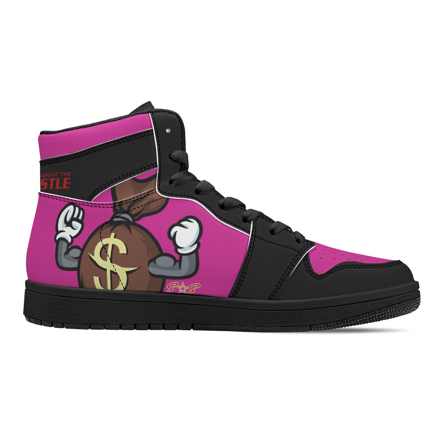 T.T.D (Ten Toes Down) Mens Purple/Black High Top Leather Star Kicks