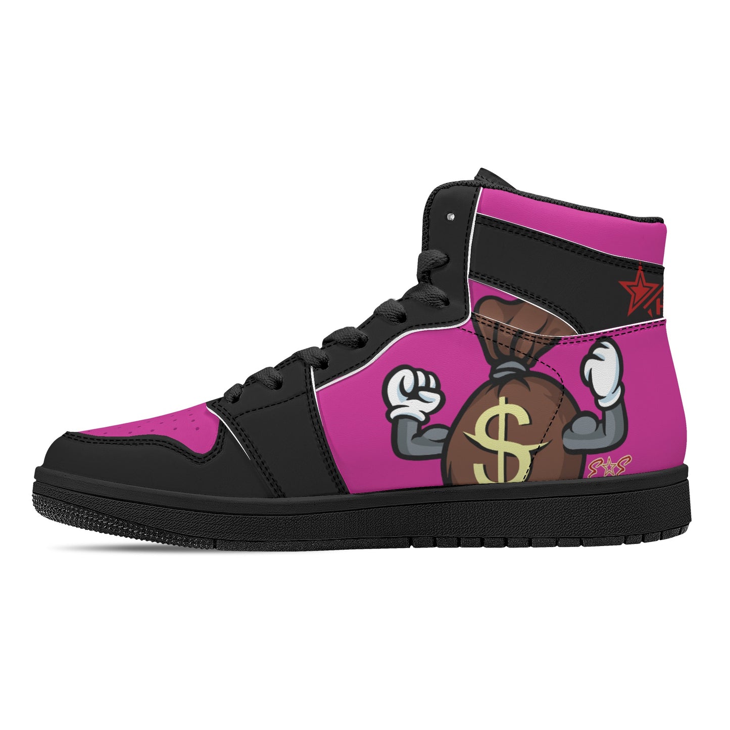 T.T.D (Ten Toes Down) Mens Purple/Black High Top Leather Star Kicks