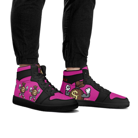 T.T.D (Ten Toes Down) Mens Purple/Black High Top Leather Star Kicks