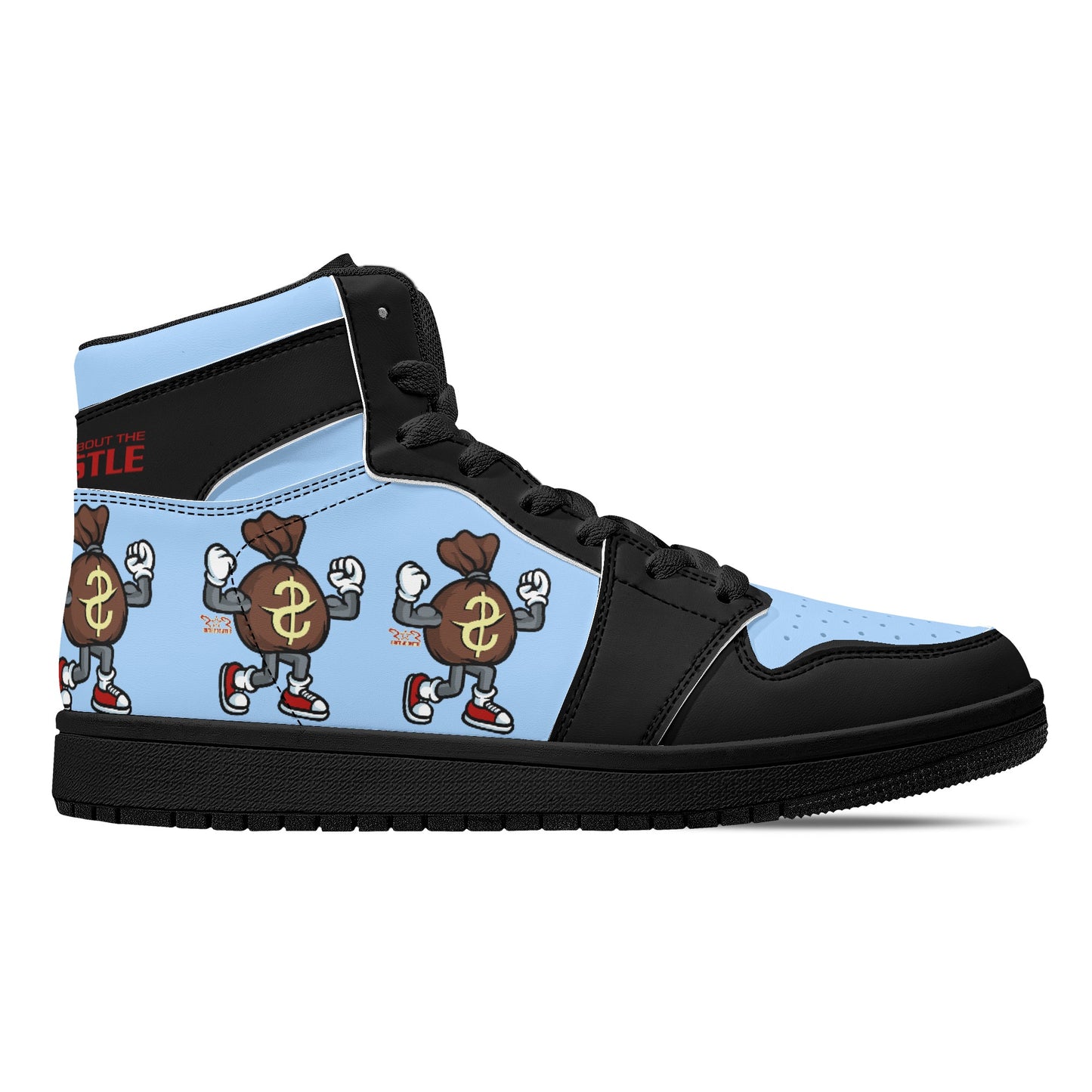 T.T.D (Ten Toes Down) Mens SkyBlue/Black High Top Leather Star Kicks