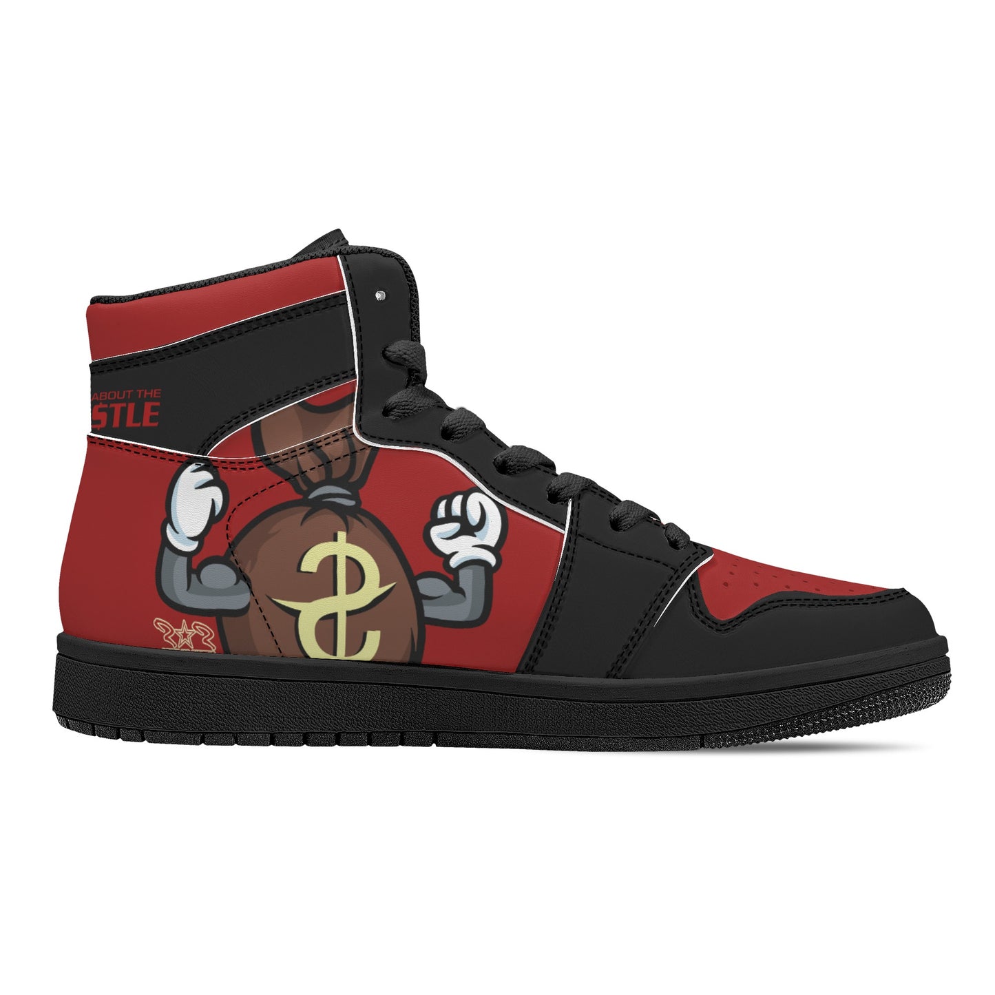 T.T.D (Ten Toes Down) Mens Maroon/Black High Top Leather Star Kicks