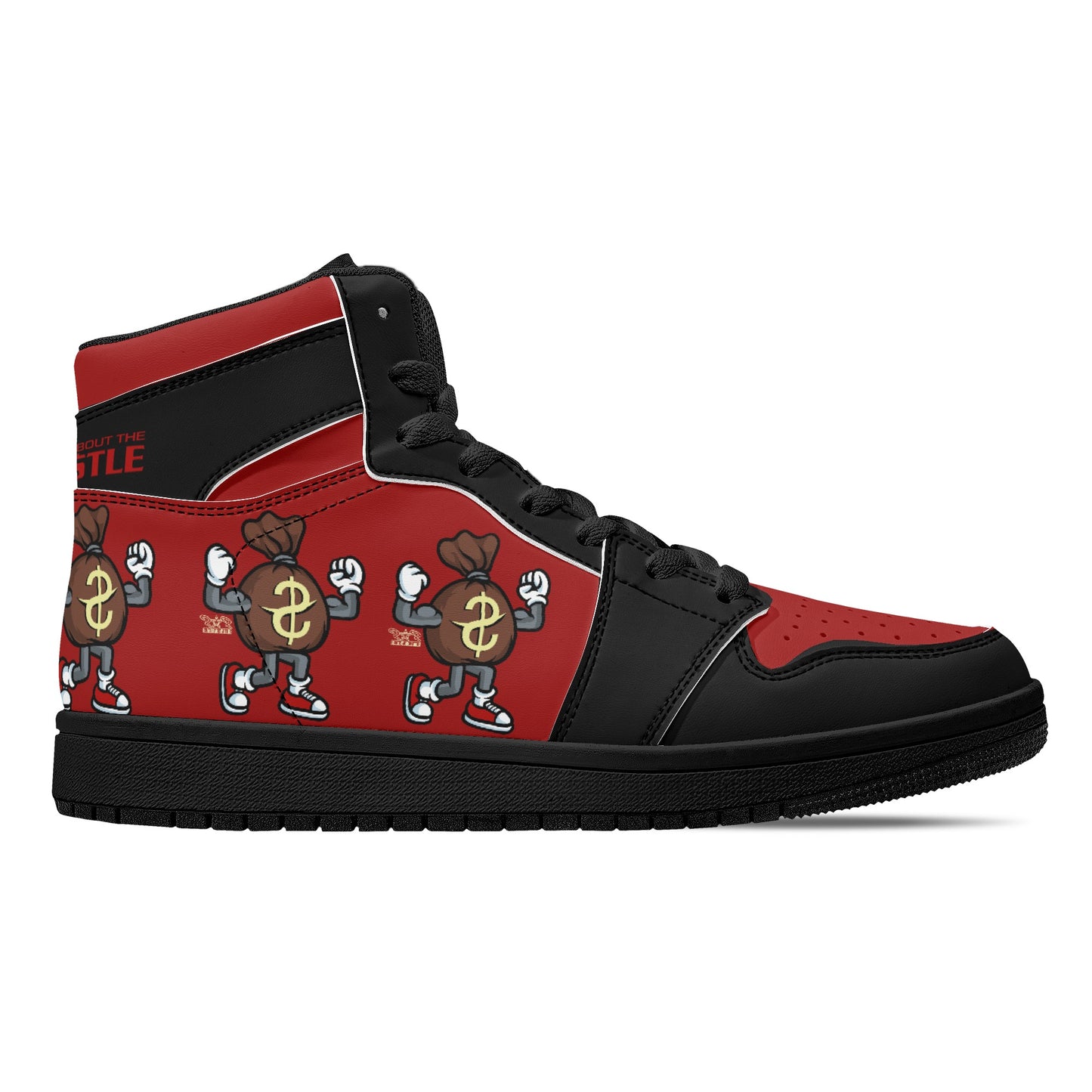 T.T.D (Ten Toes Down) Mens Maroon/Black High Top Leather Star Kicks