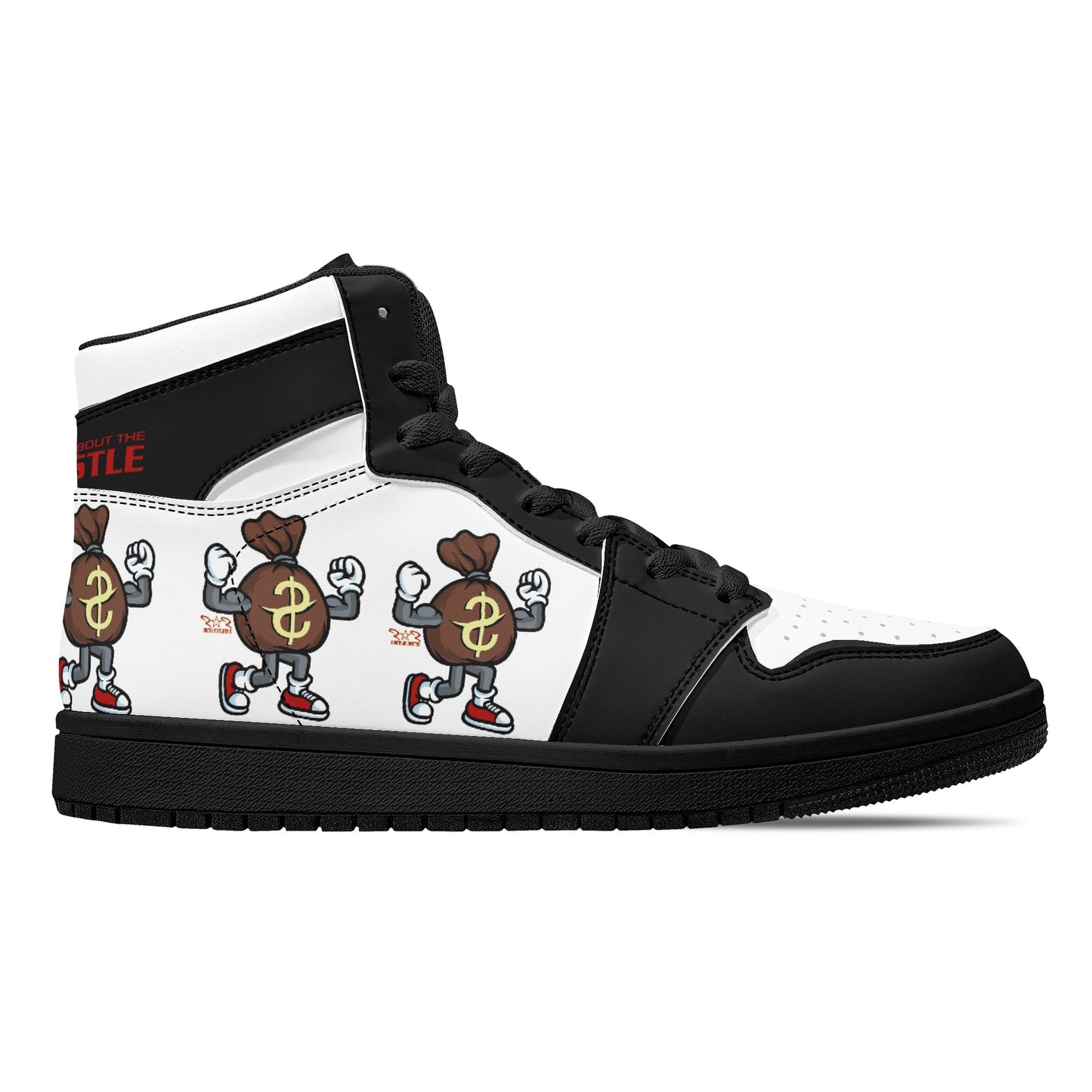 T.T.D (Ten Toes Down) Mens White/Black High Top Leather Star Kicks