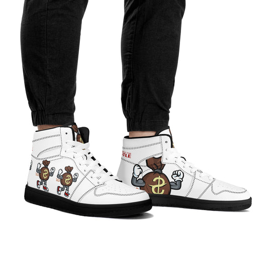 T.T.D (Ten Toes Down) Mens White High Top Leather Star Kicks