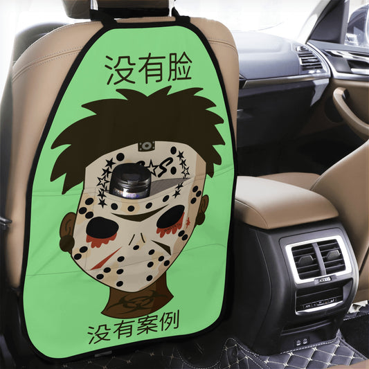 No Face, No Case Mint Green Car Back Seat Organizer Protector