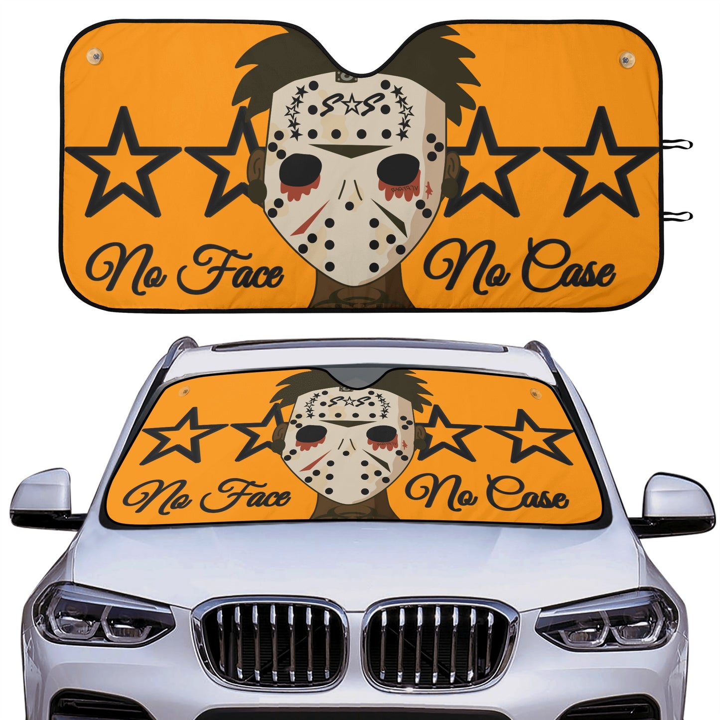 No Face, No Case Orange Car Auto Sun Shade