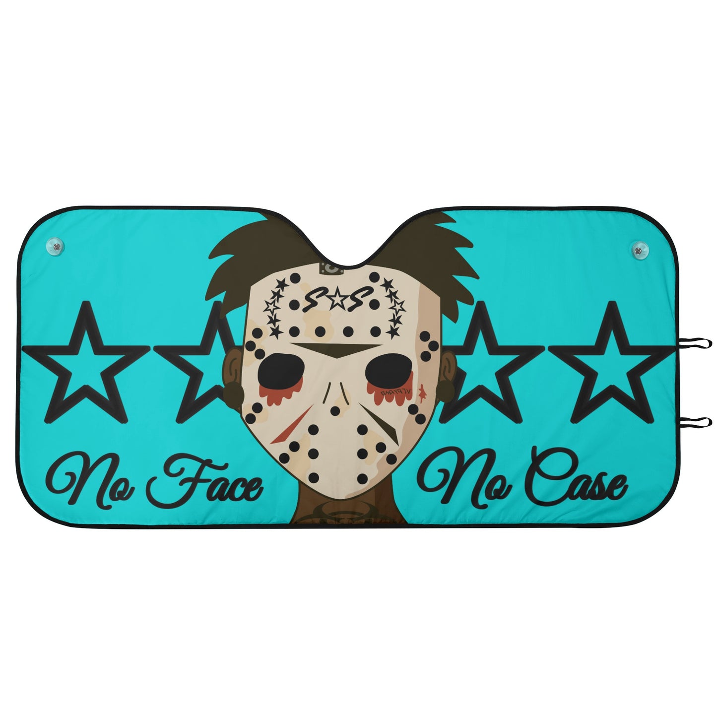 No Face, No Case Turquoise Car Auto Sun Shade