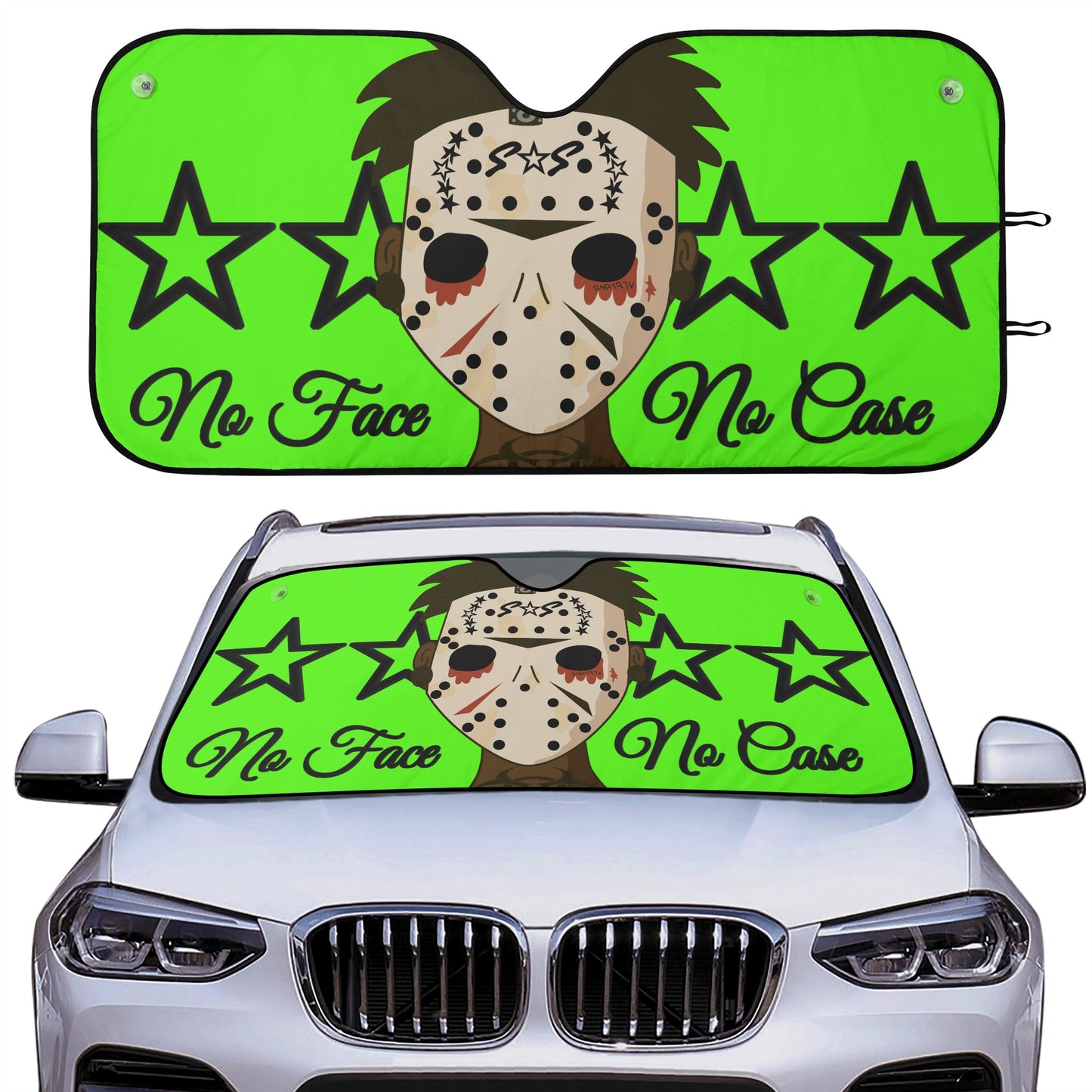 No Face, No Case Goo Green Car Auto Sun Shade