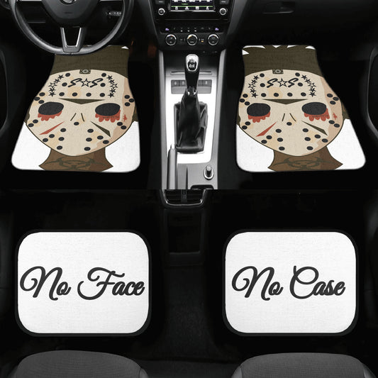 No Face, No Case White Back and Front Car Floor Mats