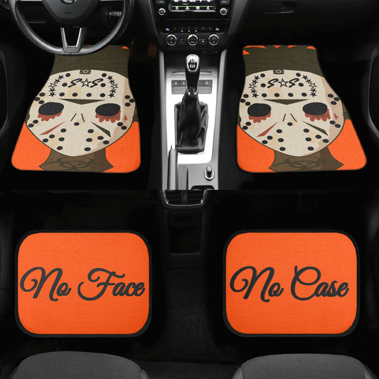 No Face, No Case Dark Orange Back and Front Car Floor Mats