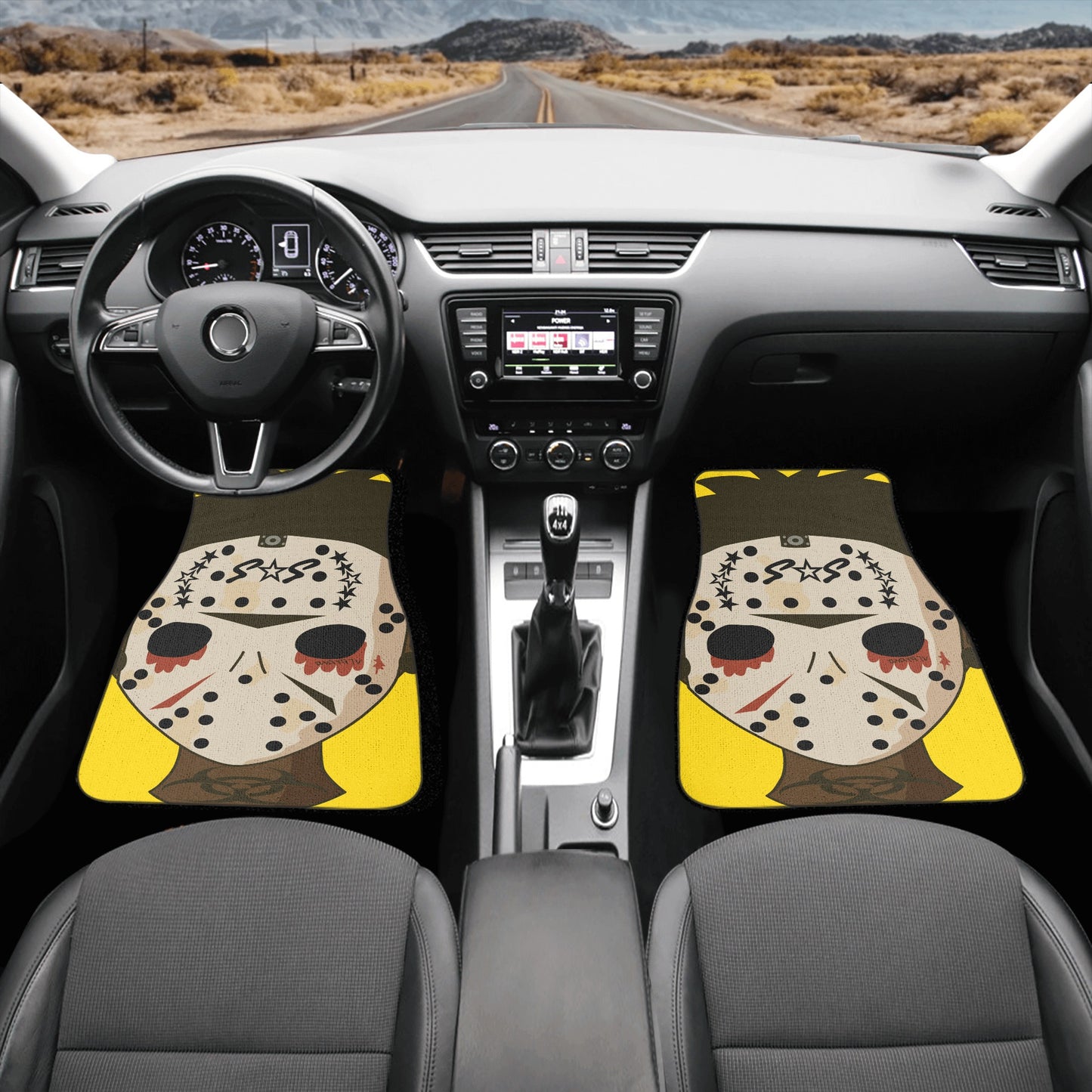 No Face, No Case Gold Back and Front Car Floor Mats