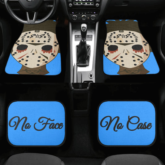 No Face, No Case Blue Back and Front Car Floor Mats