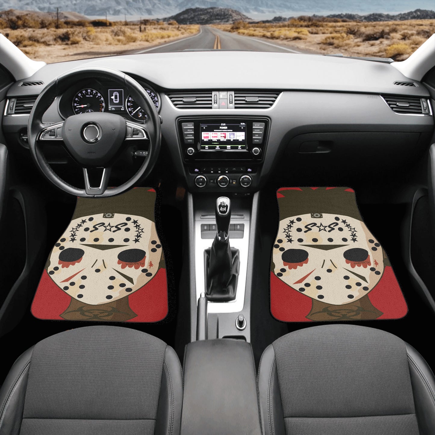 No Face, No Case Maroon Back and Front Car Floor Mats