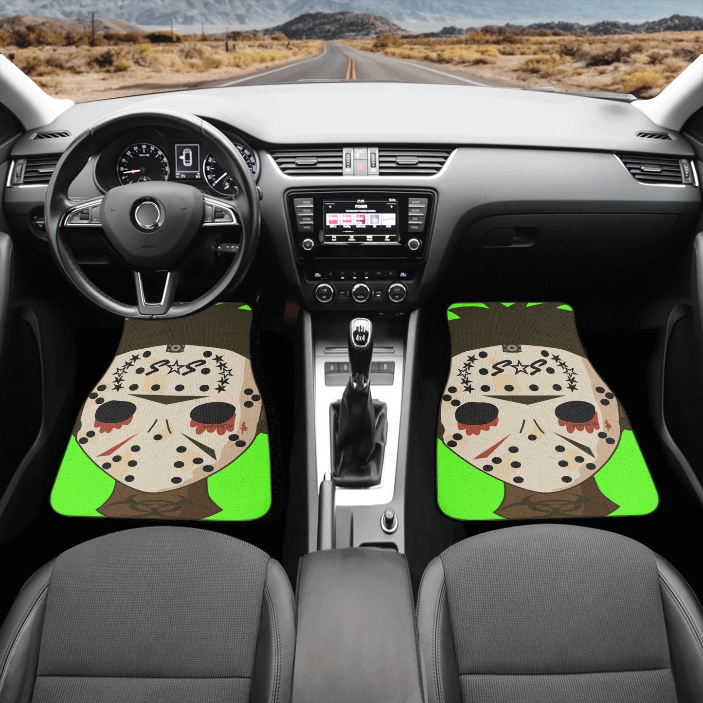 No Face, No Case Goo Green Back and Front Car Floor Mats