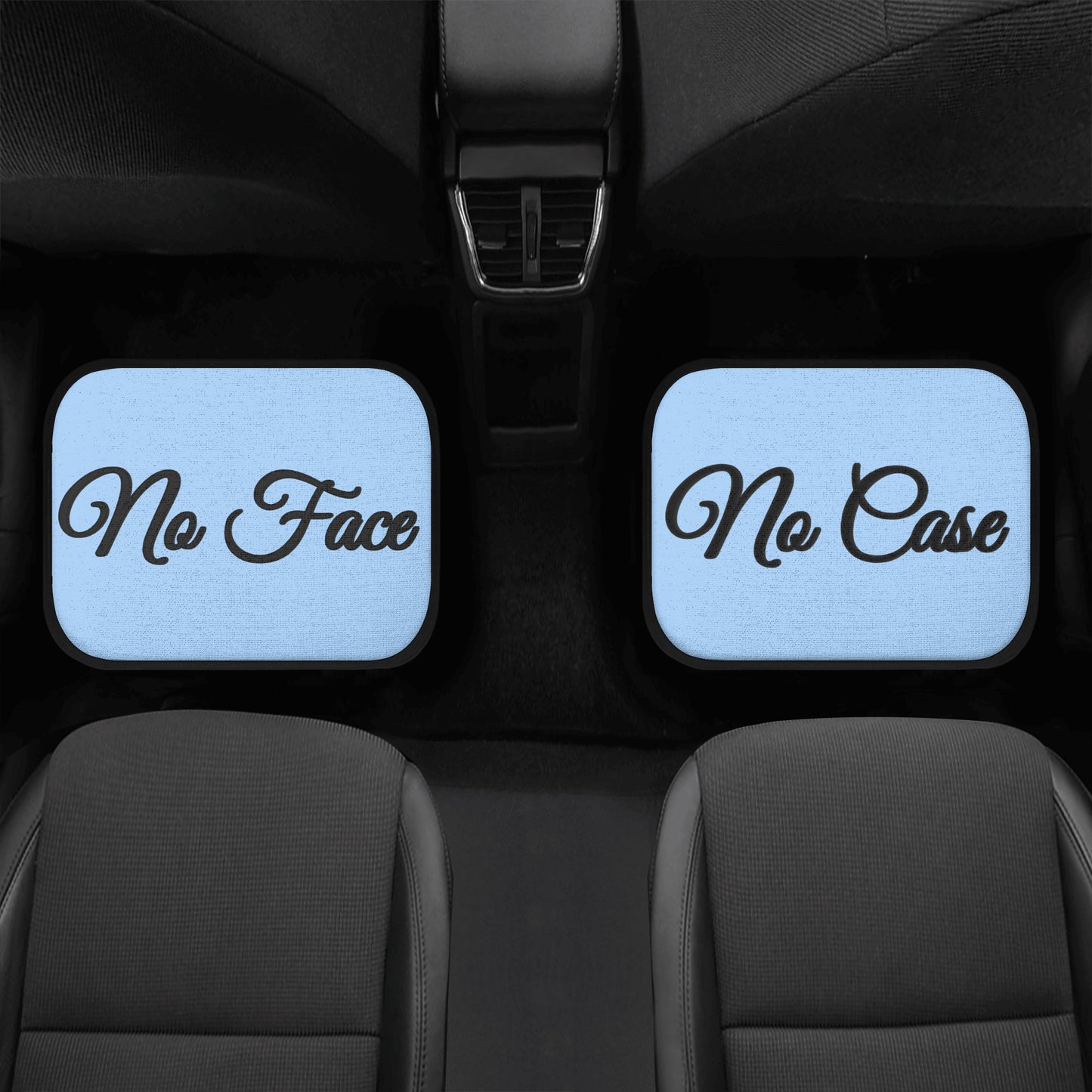 No Face, No Case Sky Blue Back and Front Car Floor Mats