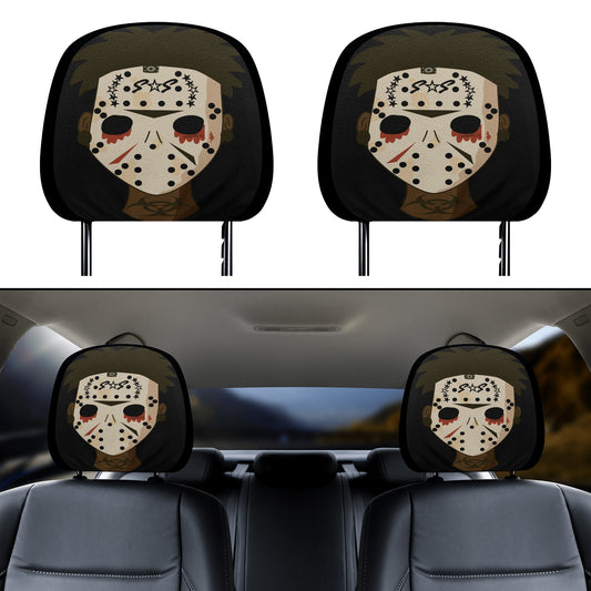 No Face, No Case Black Car Headrest Covers