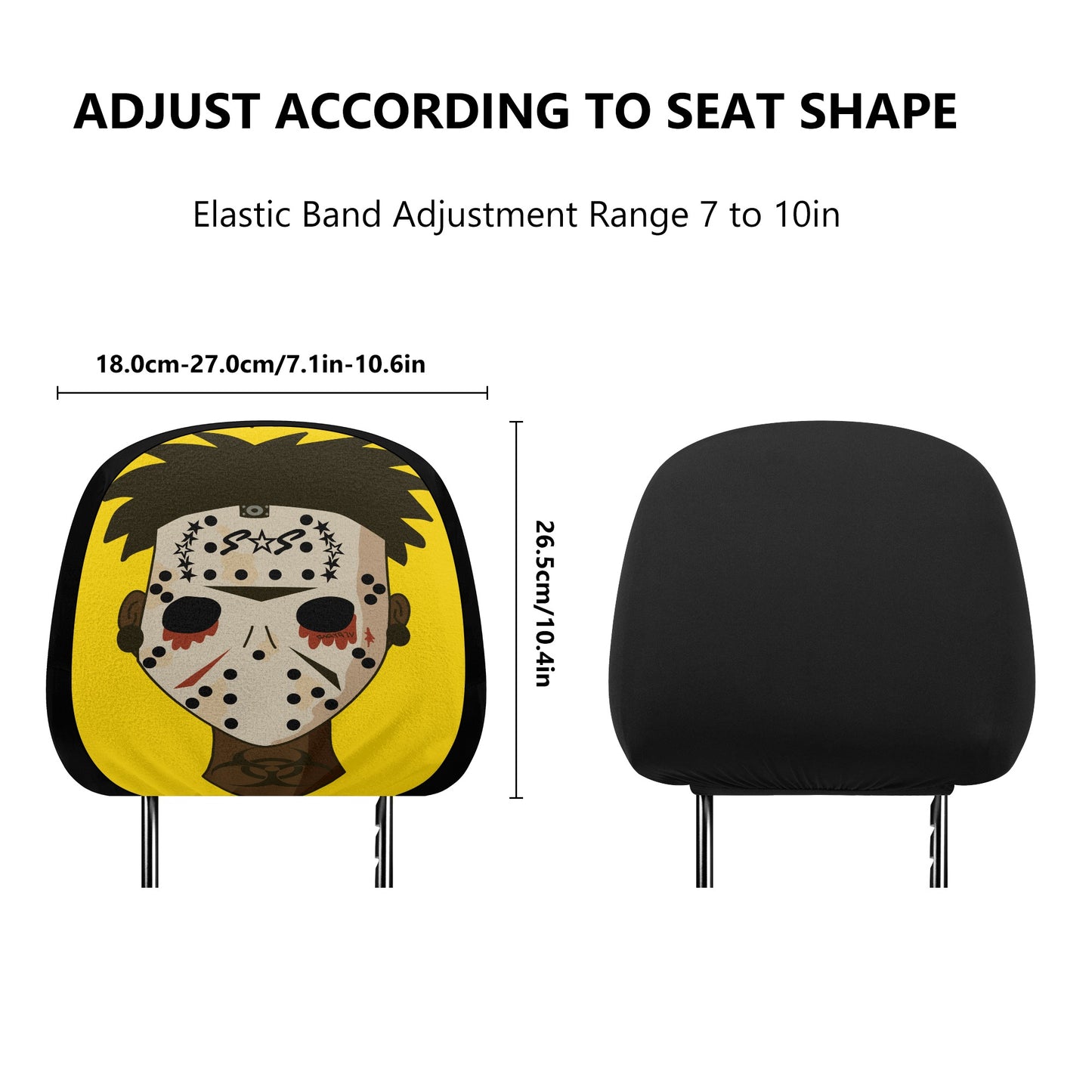 No Face, No Case Gold Car Headrest Covers