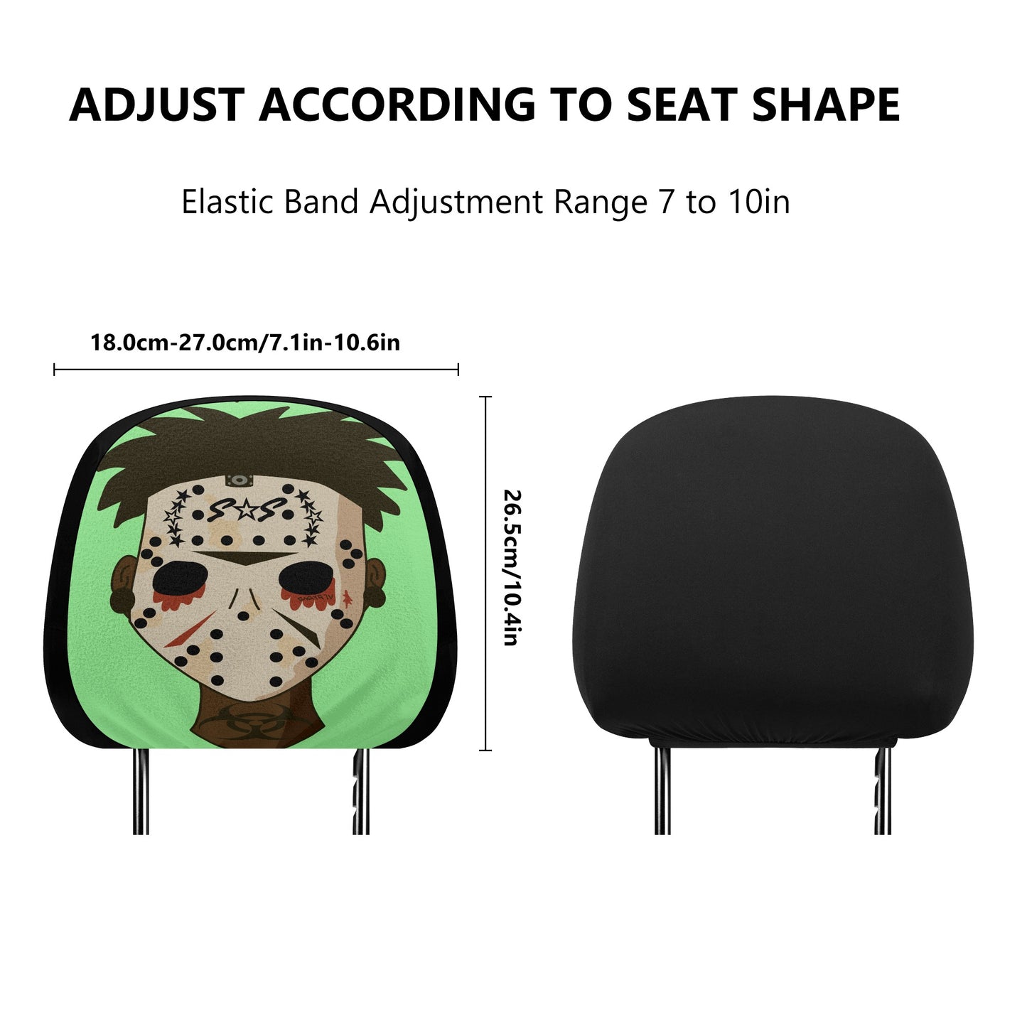 No Face, No Case Mint Green Car Headrest Covers