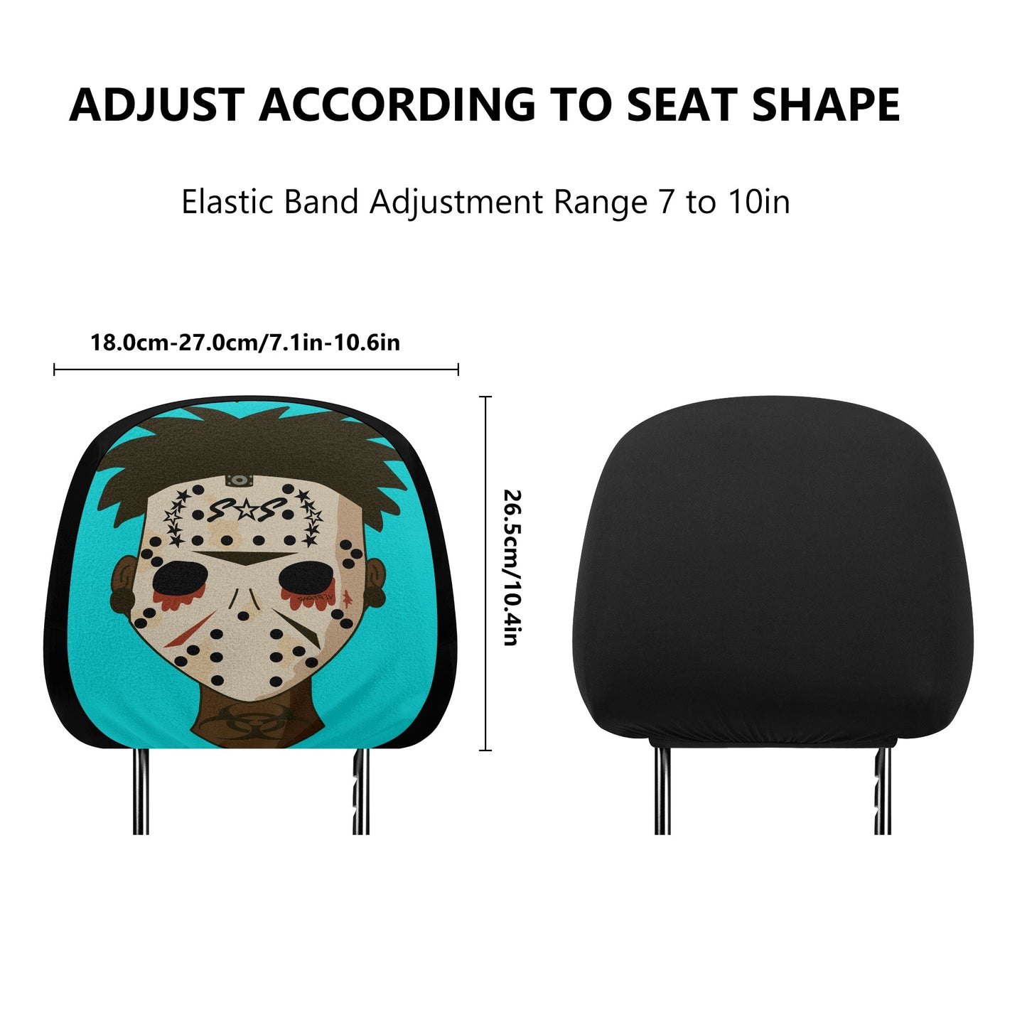 No Face, No Case Turquoise Car Headrest Covers