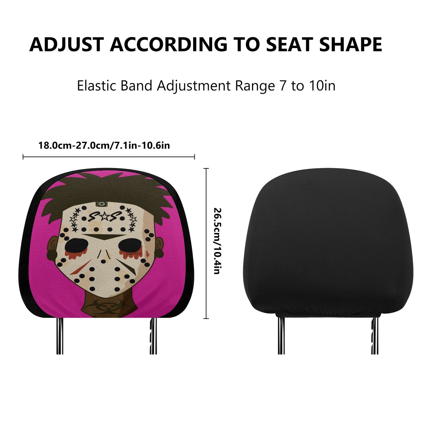 No Face, No Case Purple Car Headrest Covers