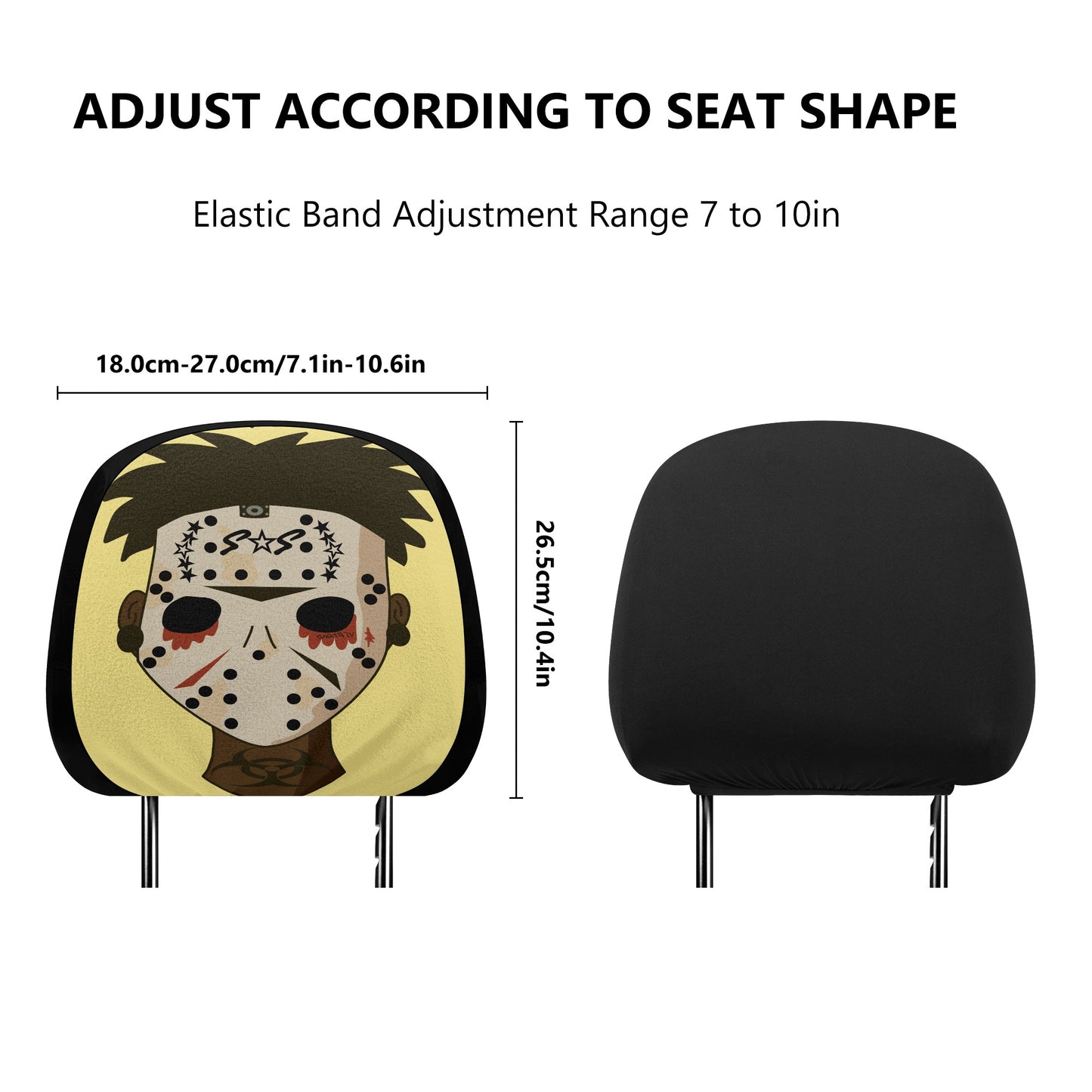 No Face, No Case Tan Car Headrest Covers