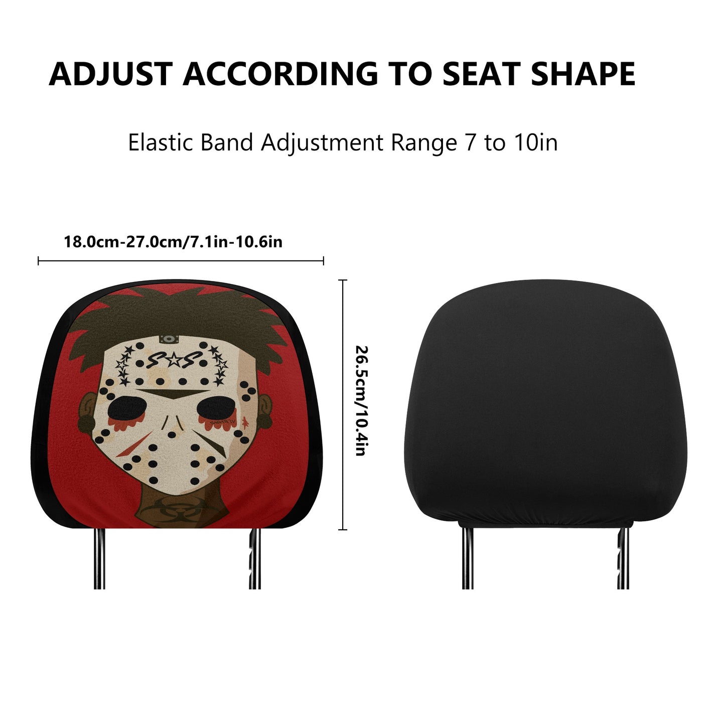 No Face, No Case Maroon Car Headrest Covers