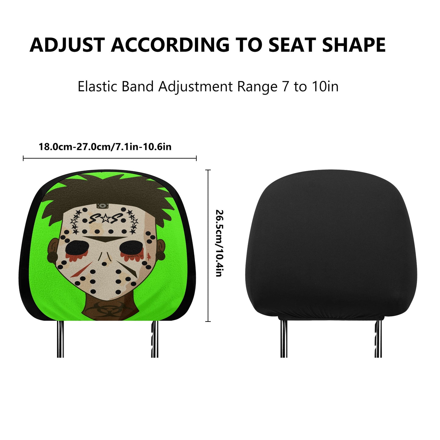 No Face, No Case Goo Green Car Headrest Covers