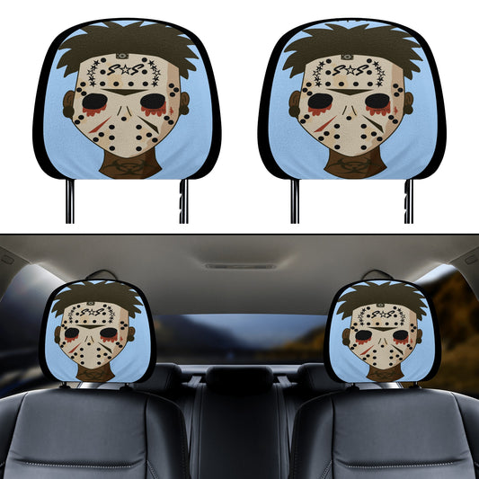 No Face, No Case Sky Blue Car Headrest Covers