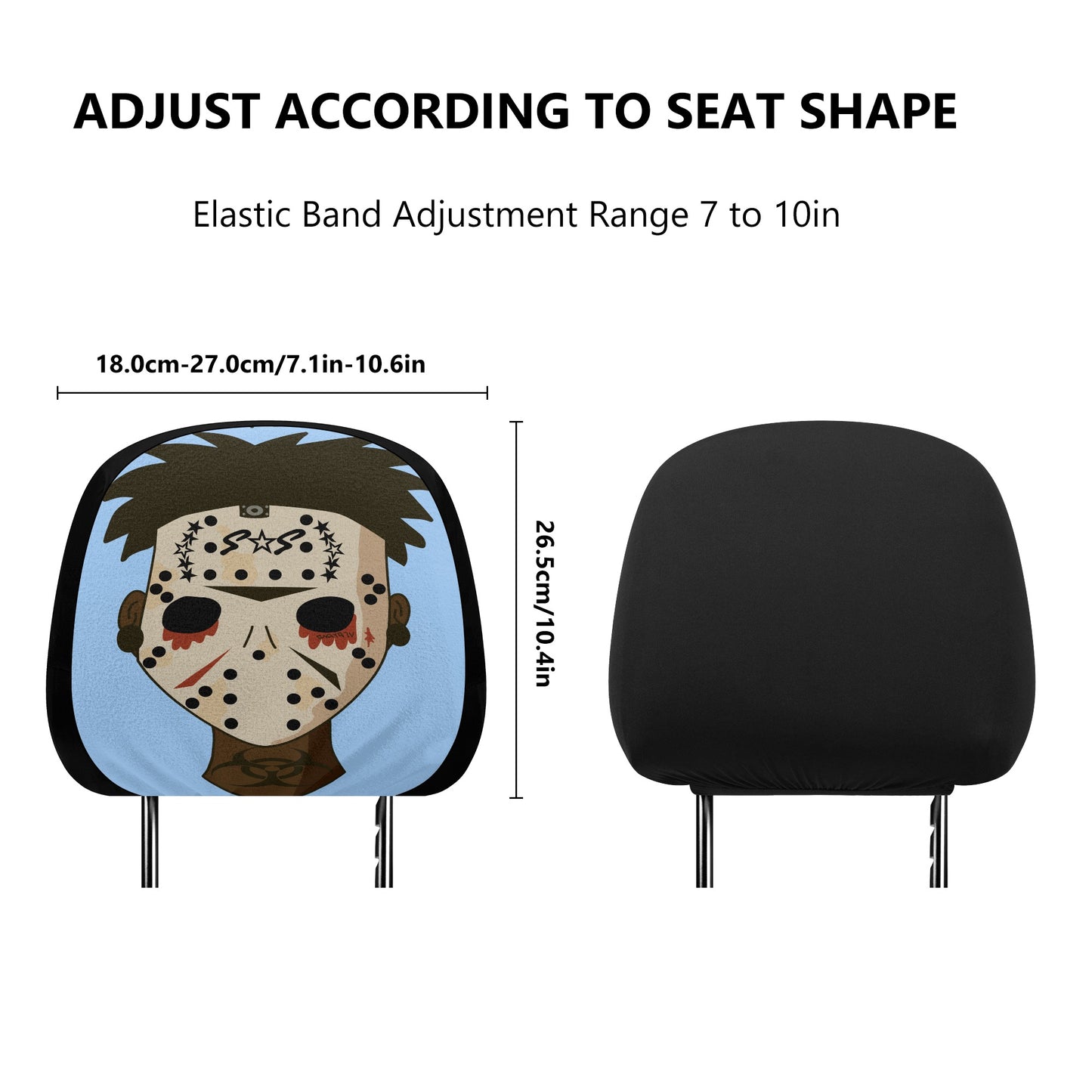 No Face, No Case Sky Blue Car Headrest Covers