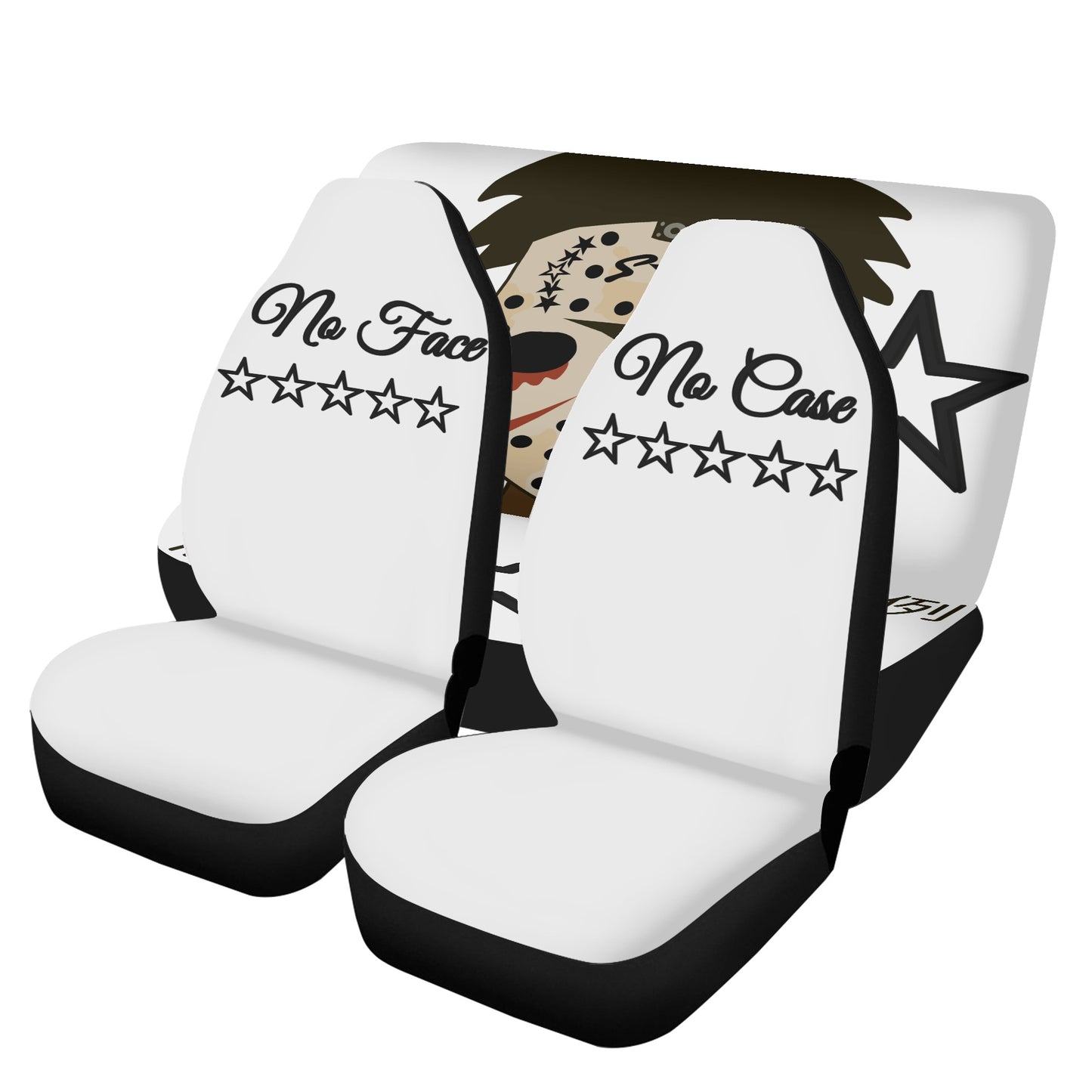 No Face, No Case White Car Seat Cover Set