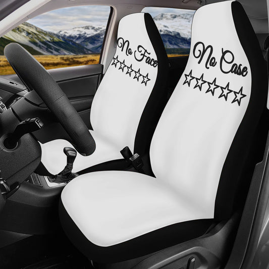 No Face, No Case White Car Seat Cover Set