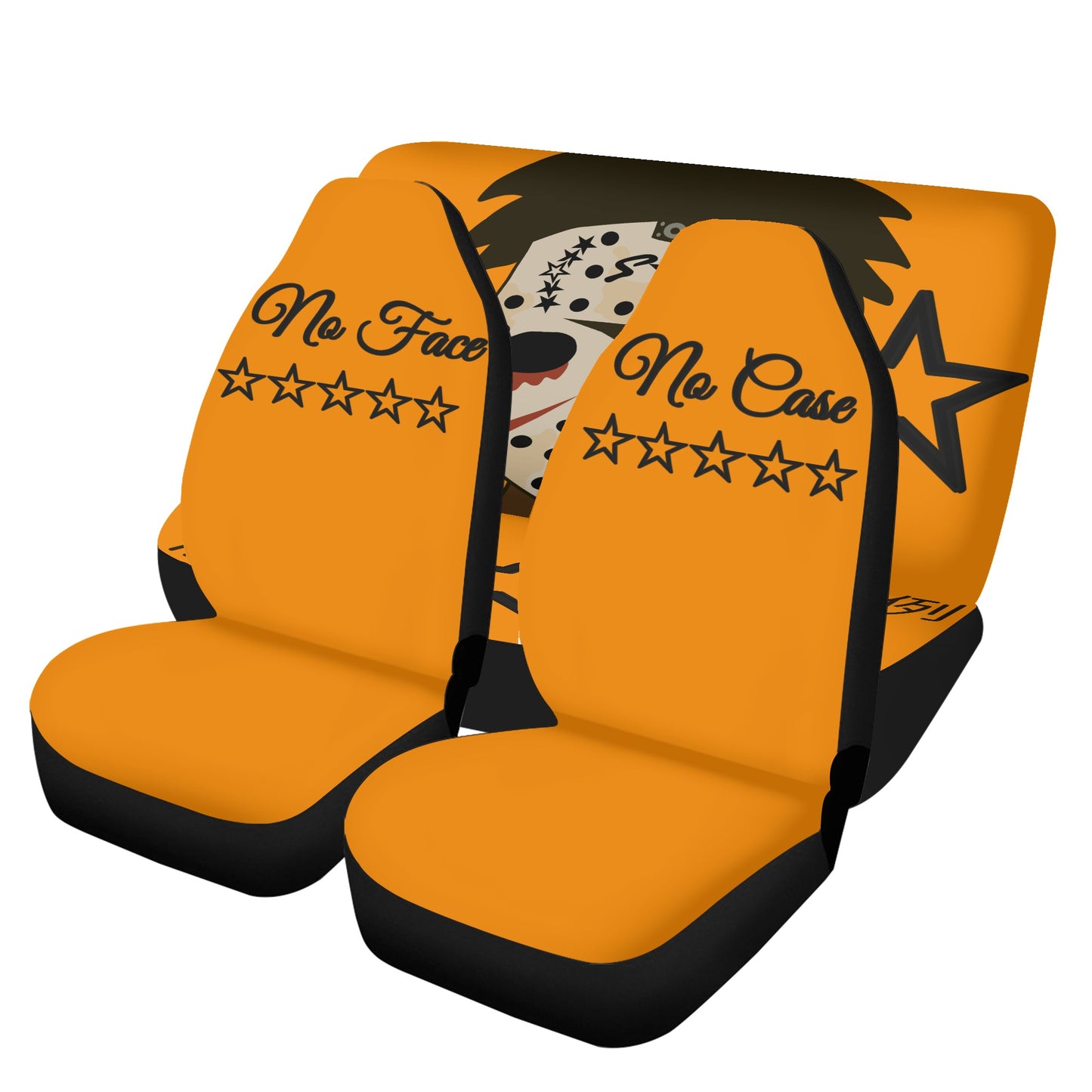 No Face, No Case Orange Car Seat Cover Set