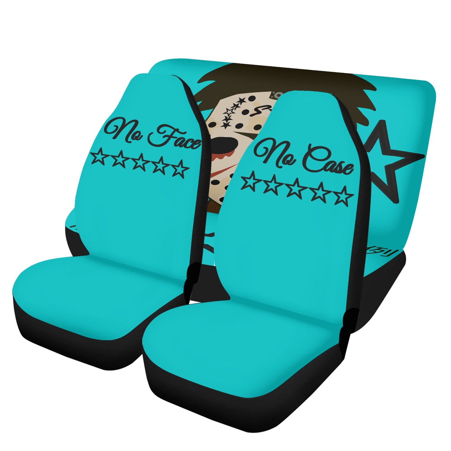 No Face, No Case Turquoise Car Seat Cover Set