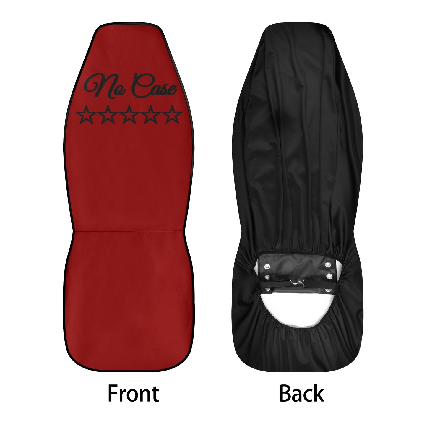 No Face, No Case Maroon Car Seat Cover Set