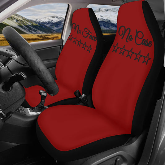 No Face, No Case Maroon Car Seat Cover Set