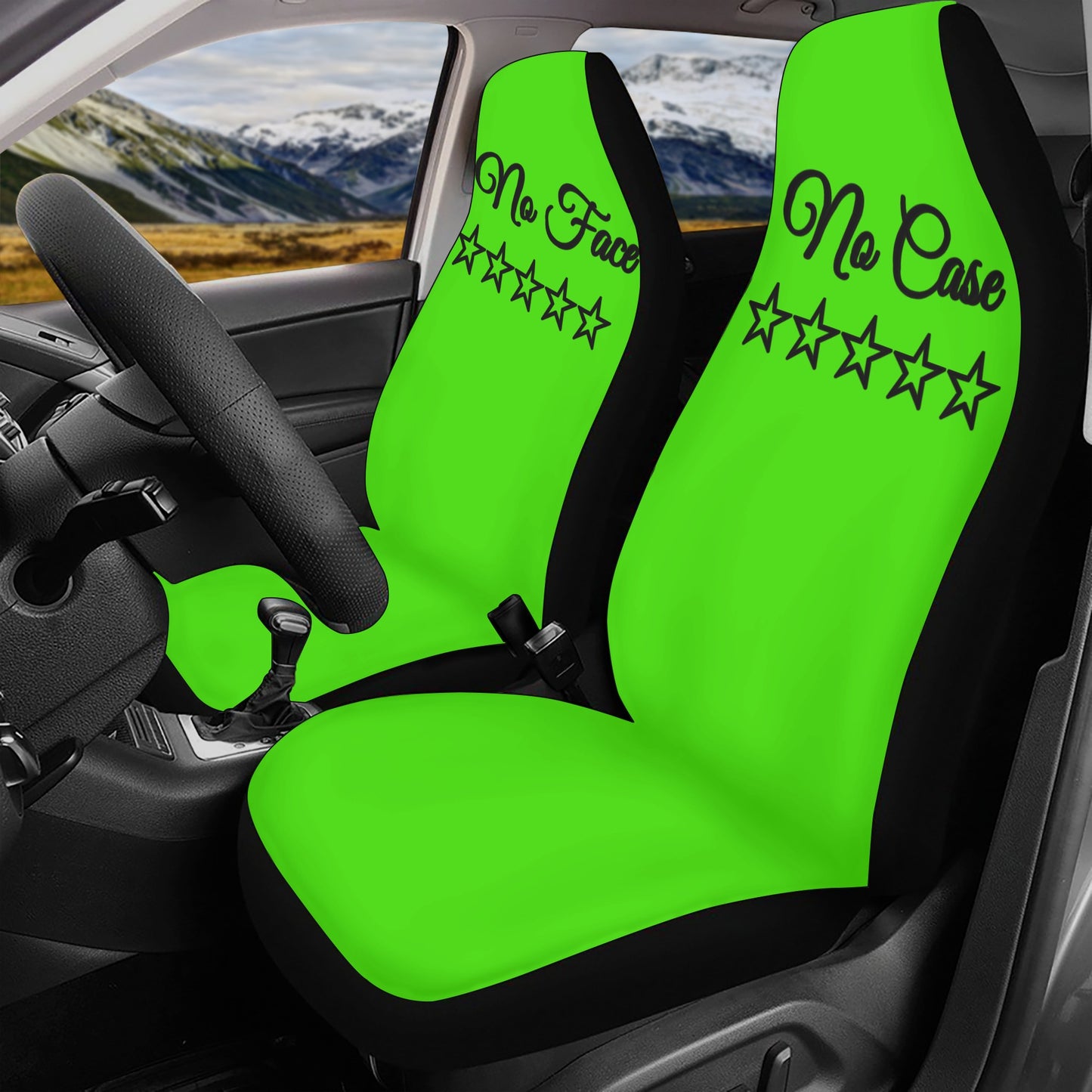 No Face, No Case Goo Green Car Seat Cover Set