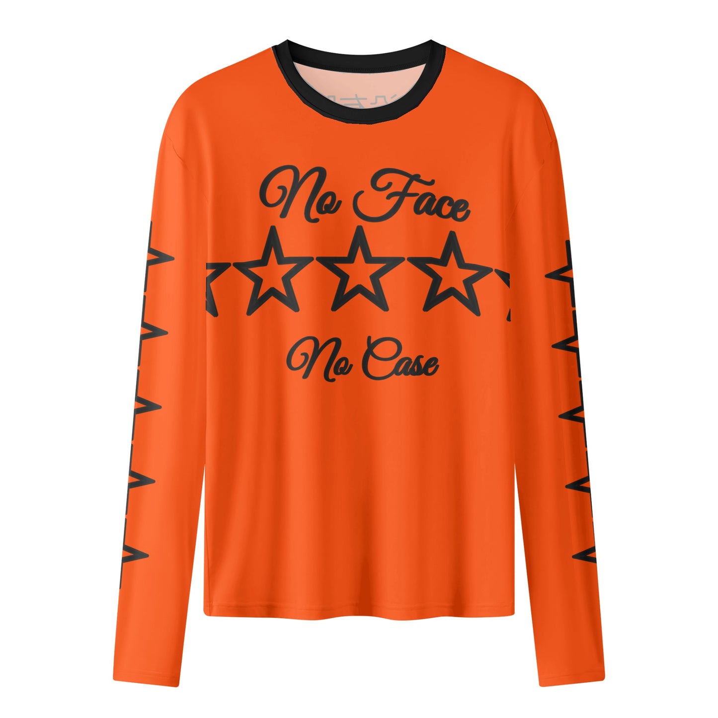 No Face, No Case Dark Orange Womens Long Sleeve T Shirt