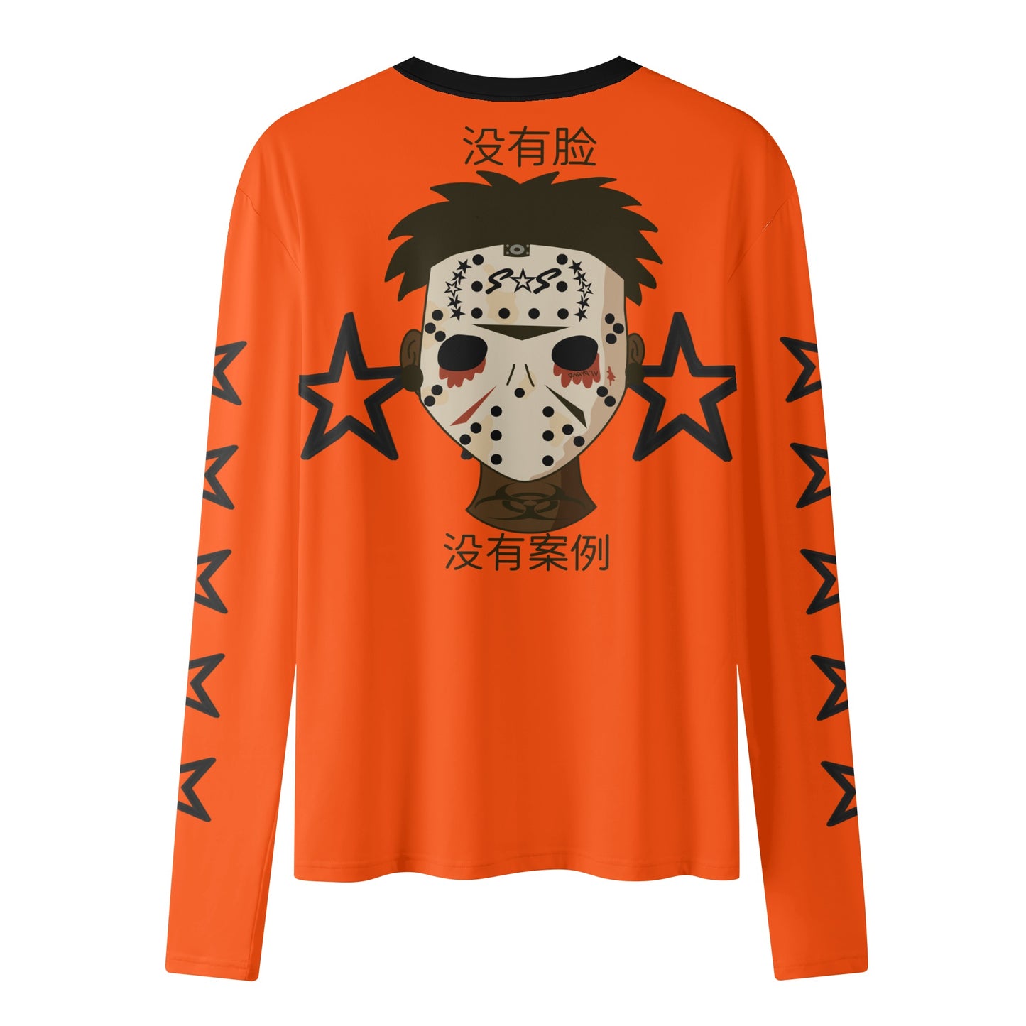 No Face, No Case Dark Orange Womens Long Sleeve T Shirt