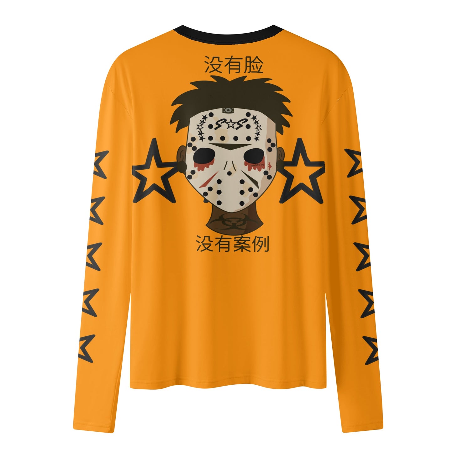 No Face, No Case Orange Womens Long Sleeve T Shirt