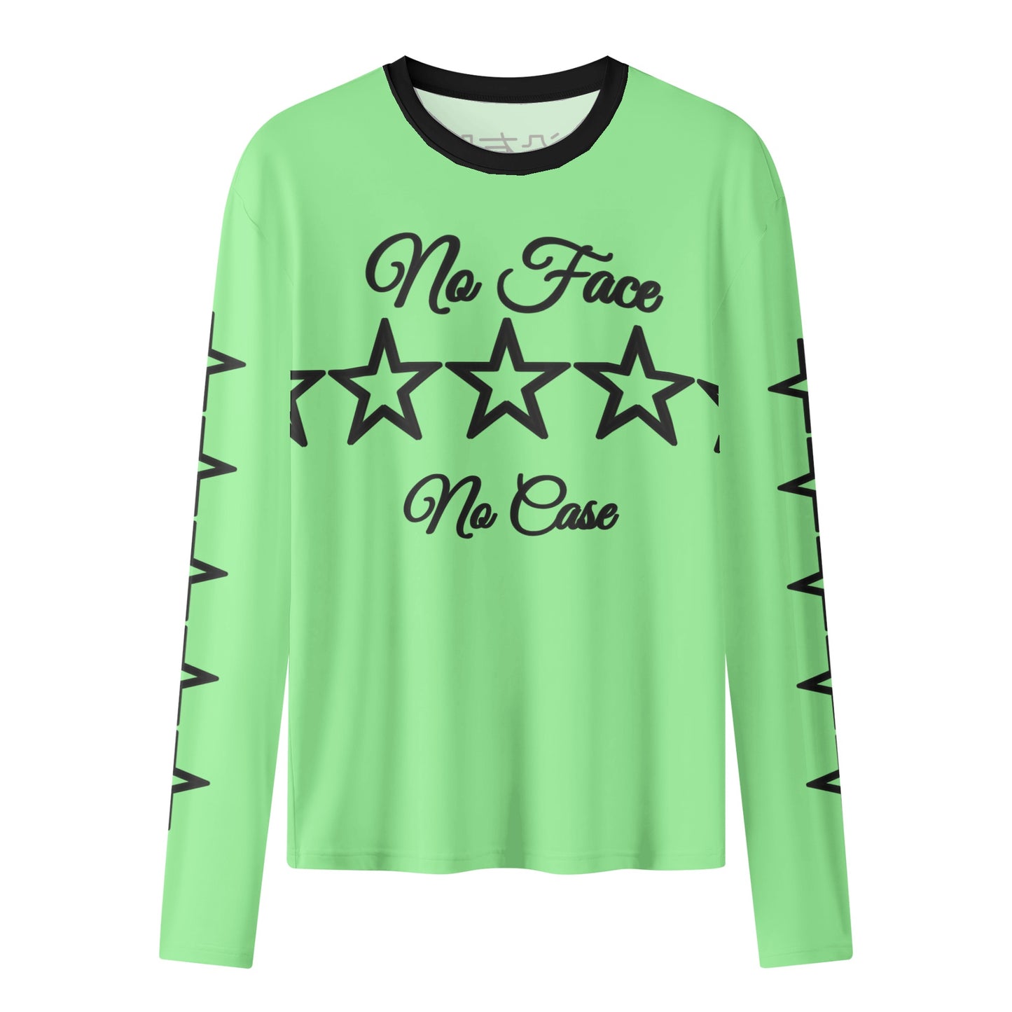 No Face, No Case Mint Green Womens Long Sleeve T Shirt