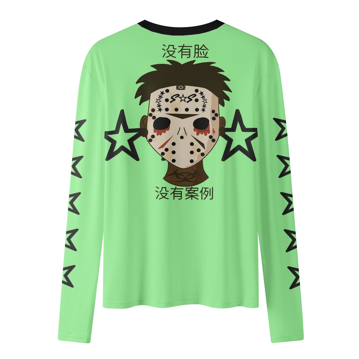 No Face, No Case Mint Green Womens Long Sleeve T Shirt